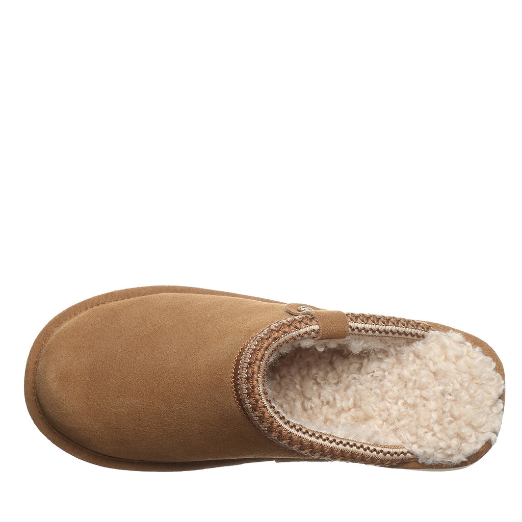 Arden Suede Scuff Slippers in Hickory