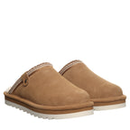 Arden Suede Scuff Slippers in Hickory