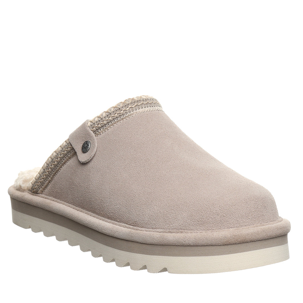 Arden Slip On Clog Slippers in Stone