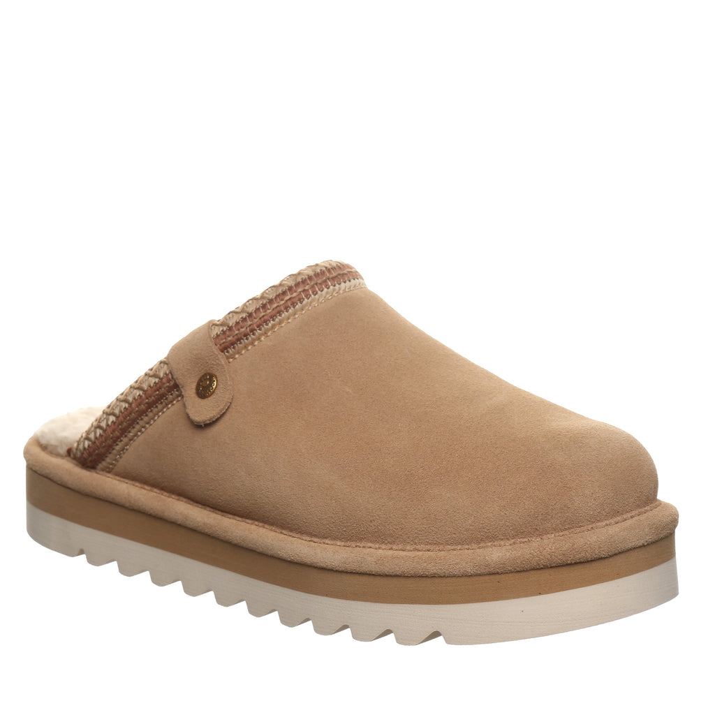 Arden Faux Fur Footbed Clogs in Toffee