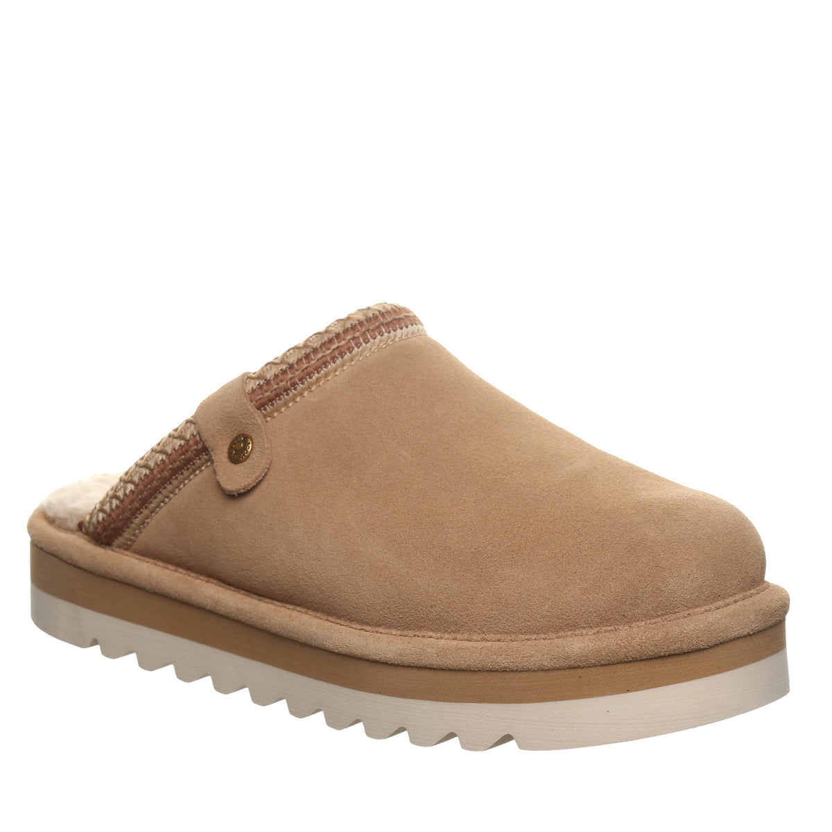 Arden Faux Fur Footbed Clogs in Toffee