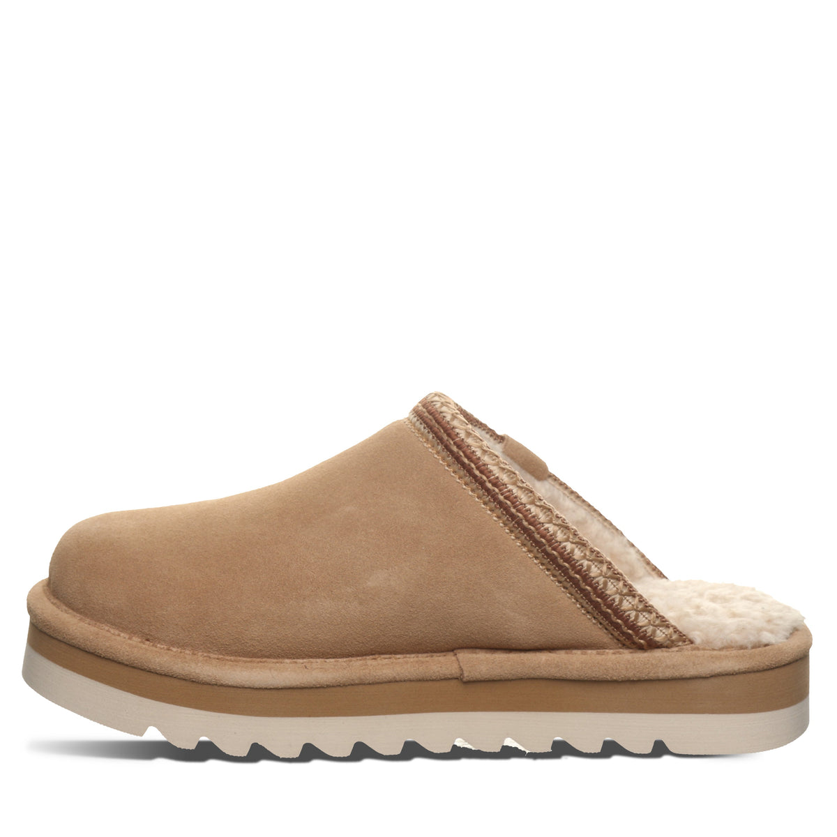 Arden Faux Fur Footbed Clogs in Toffee