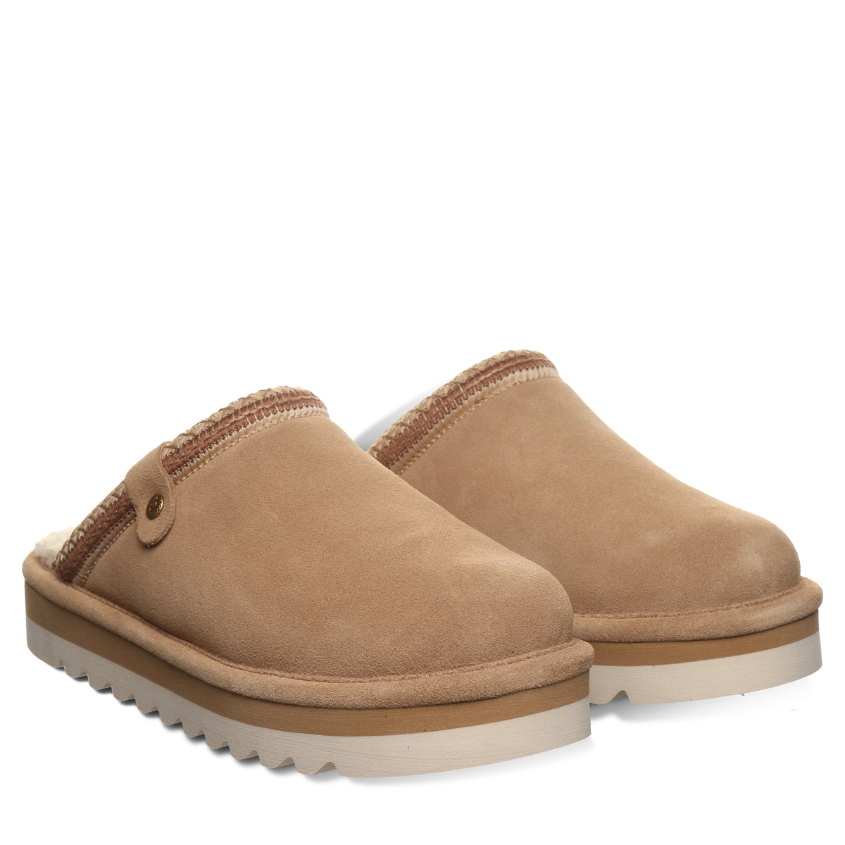 Arden Faux Fur Footbed Clogs in Toffee