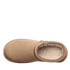 Calista Braided Trim Suede Clogs in Toffee