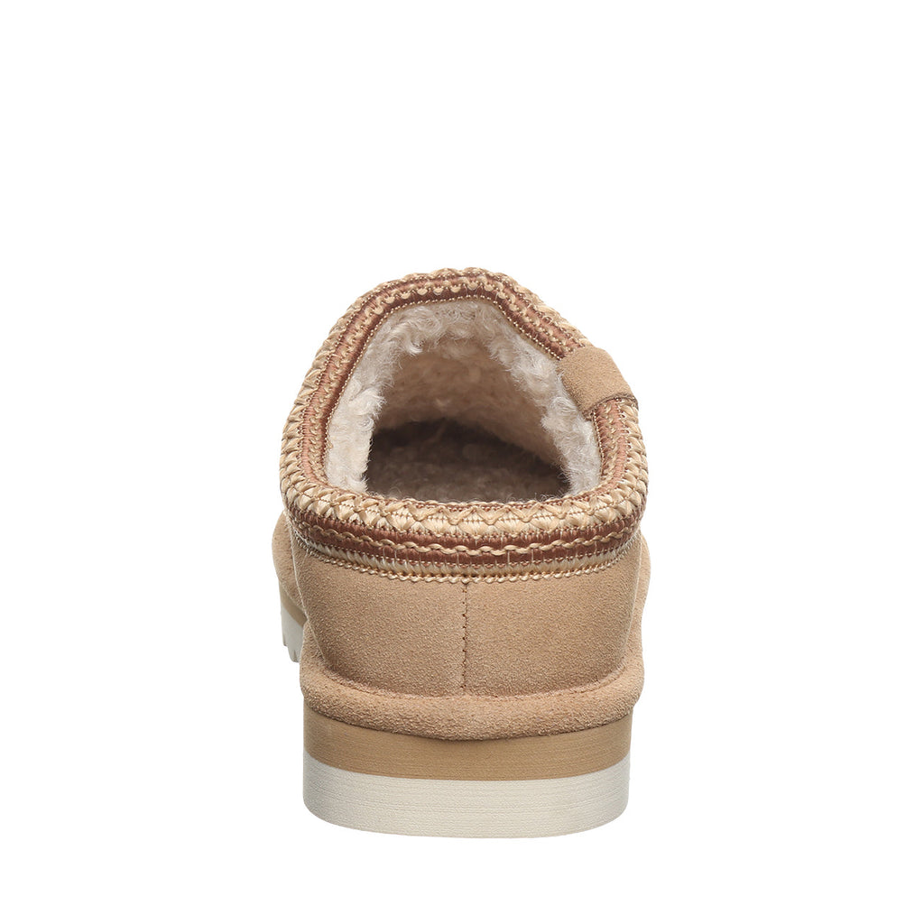Calista Braided Trim Suede Clogs in Toffee