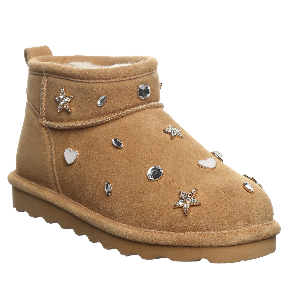 Shorty Nova Studded Ankle Boots in Iced Coffee