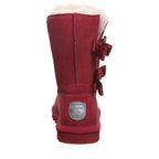 Zaria Bow Detail Mid Calf Boots in Cranberry