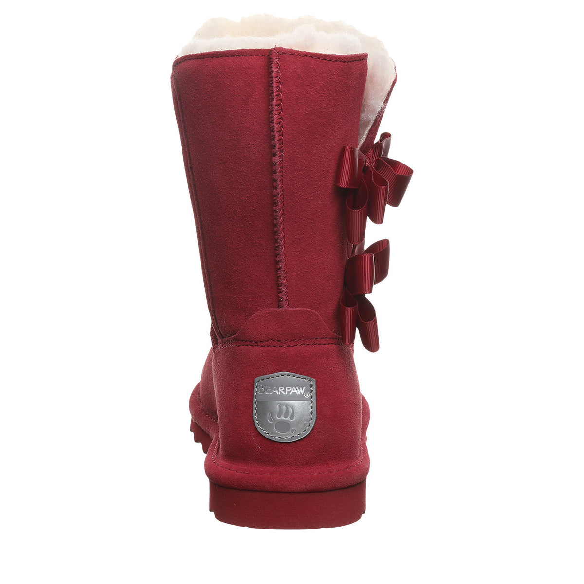 Zaria Bow Detail Mid Calf Boots in Cranberry