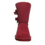 Zaria Bow Detail Mid Calf Boots in Cranberry