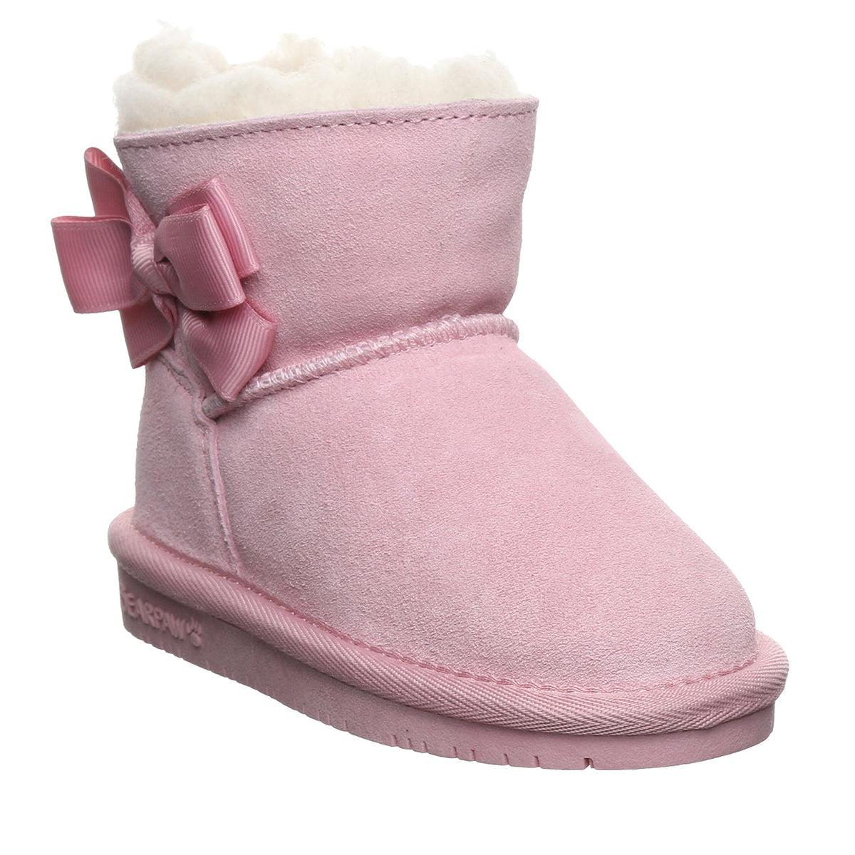 Saige Toddler Bow Booties in Pink Lemonade