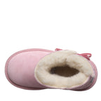 Saige Toddler Bow Booties in Pink Lemonade