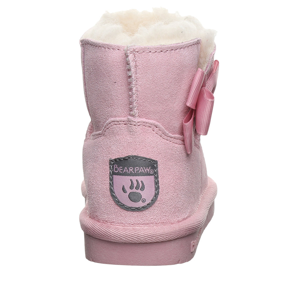 Saige Toddler Bow Booties in Pink Lemonade