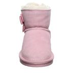 Saige Toddler Bow Booties in Pink Lemonade