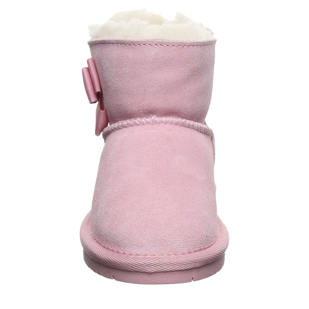 Saige Toddler Bow Booties in Pink Lemonade