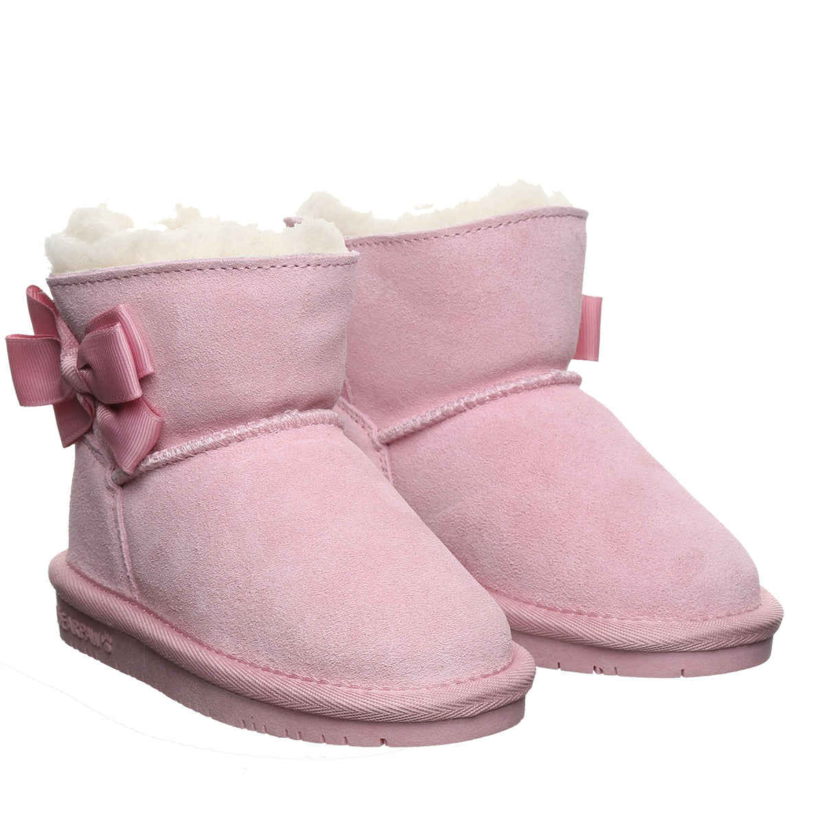 Saige Toddler Bow Booties in Pink Lemonade