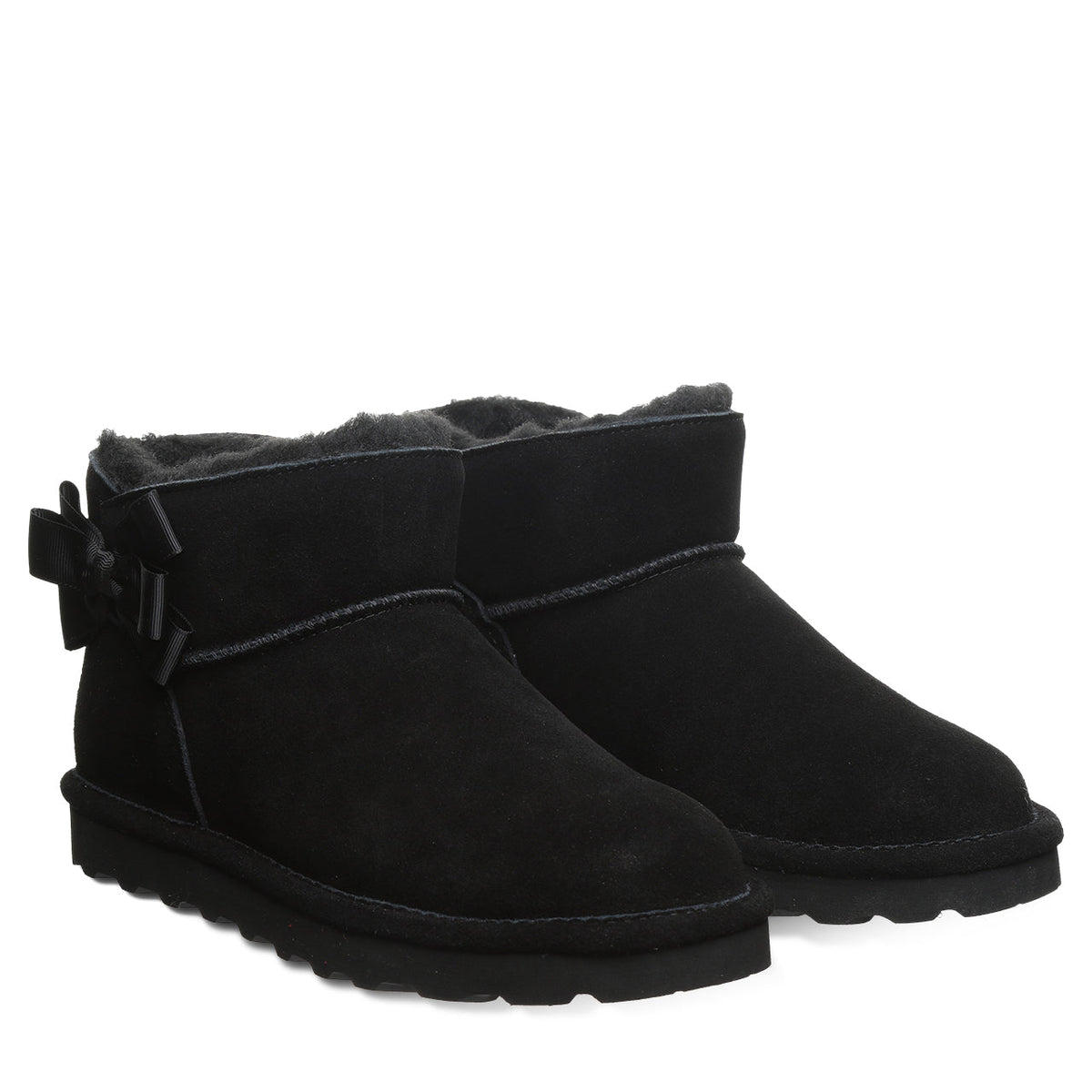 Saige Bow Detail Booties in Black
