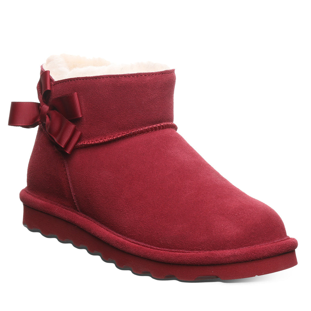 Saige Cozy Winter Booties in Cranberry
