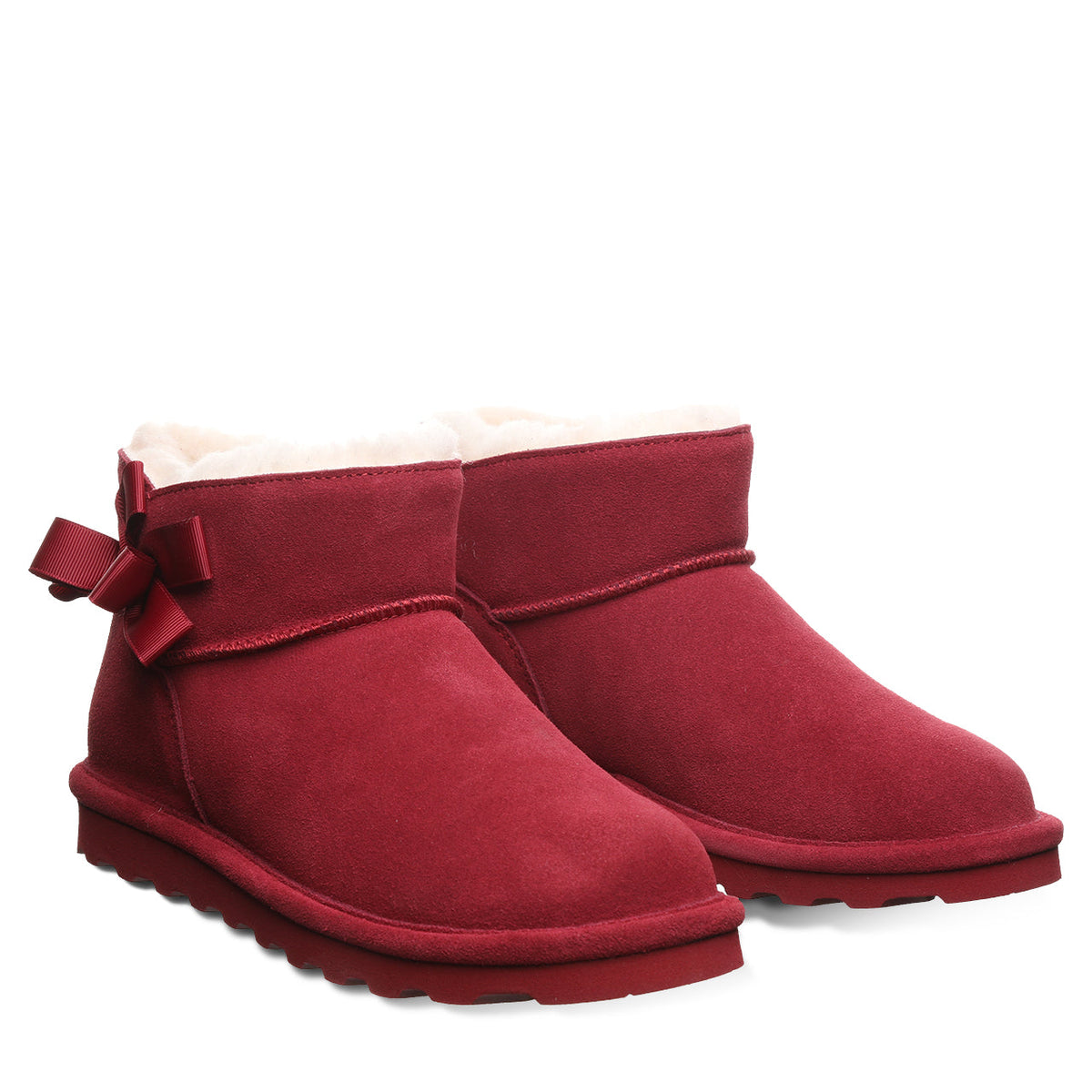 Saige Cozy Winter Booties in Cranberry