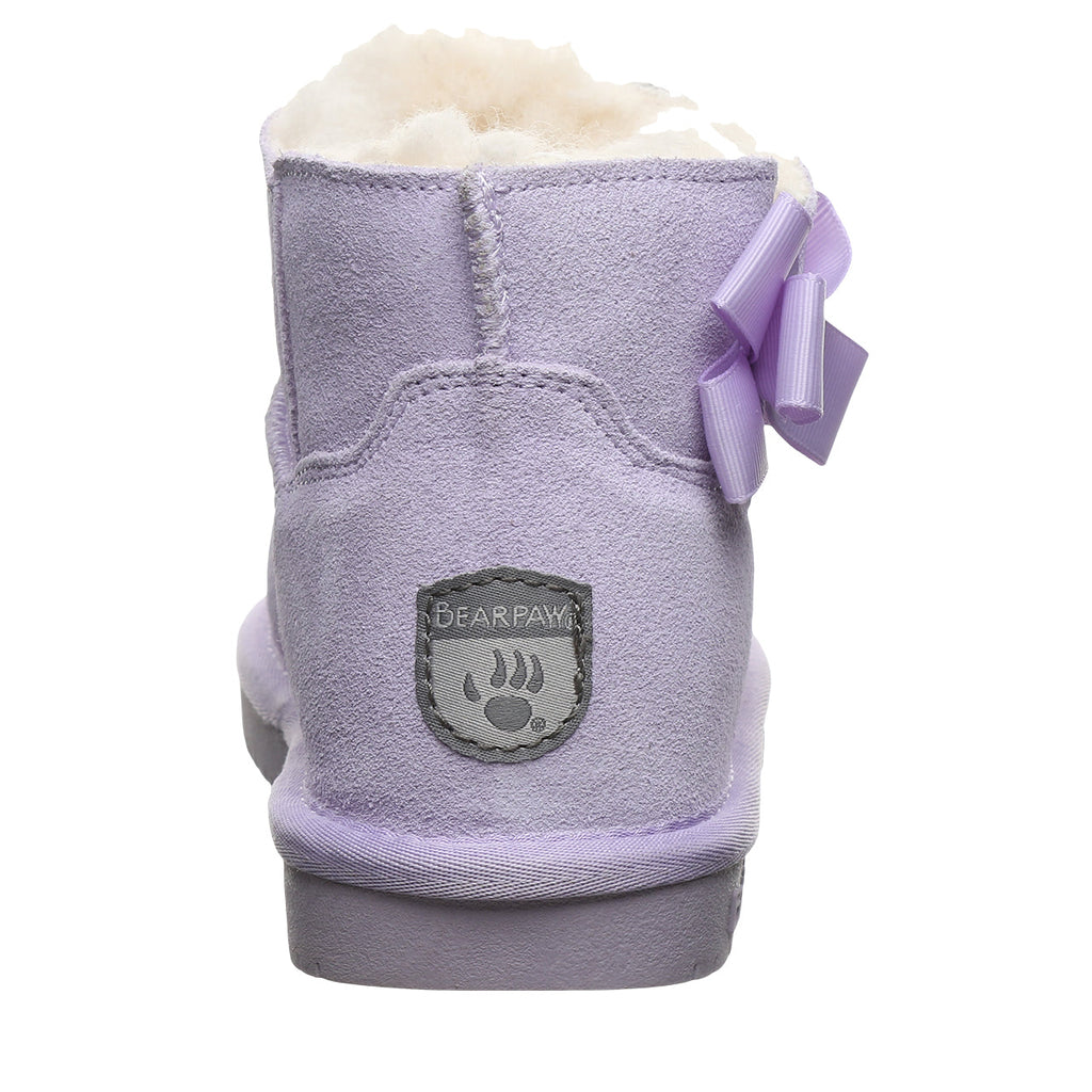 Saige Youth Bow Booties in Washed Lavender