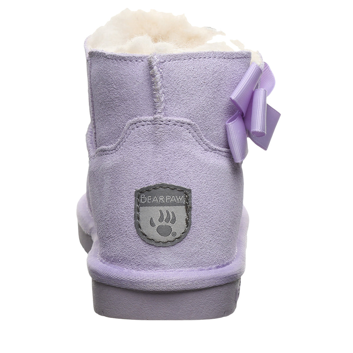 Saige Youth Bow Booties in Washed Lavender