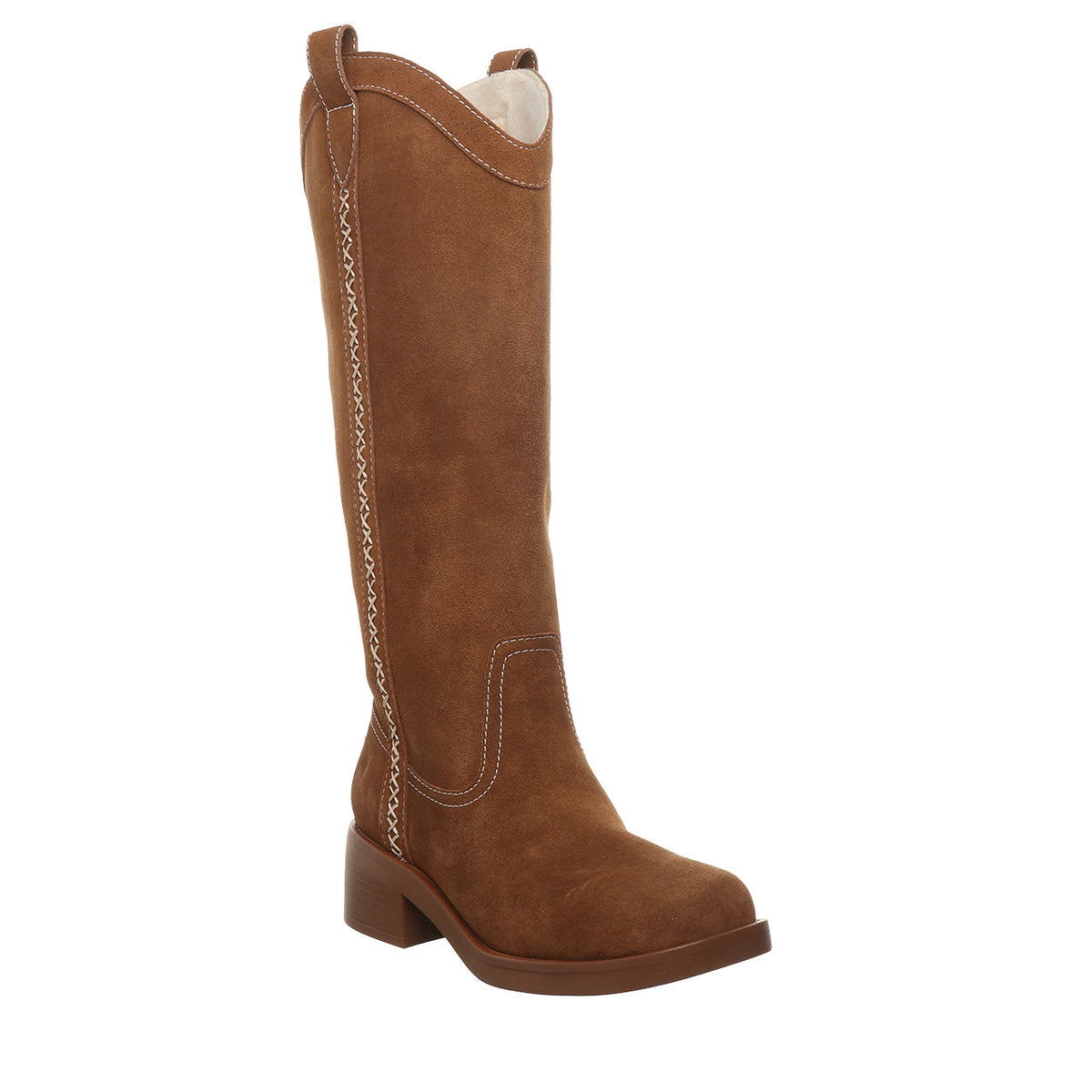 Jessie Western Suede Boots in Cinnamon