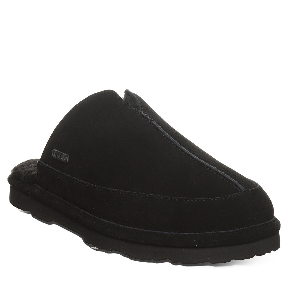 Walker Suede Scuff Slippers in Black