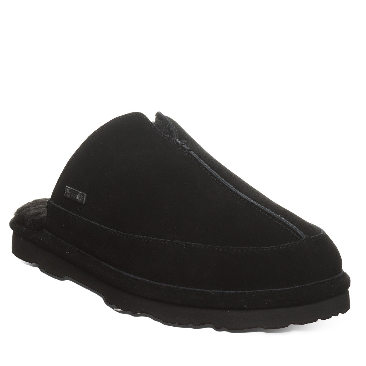 Walker Suede Scuff Slippers in Black
