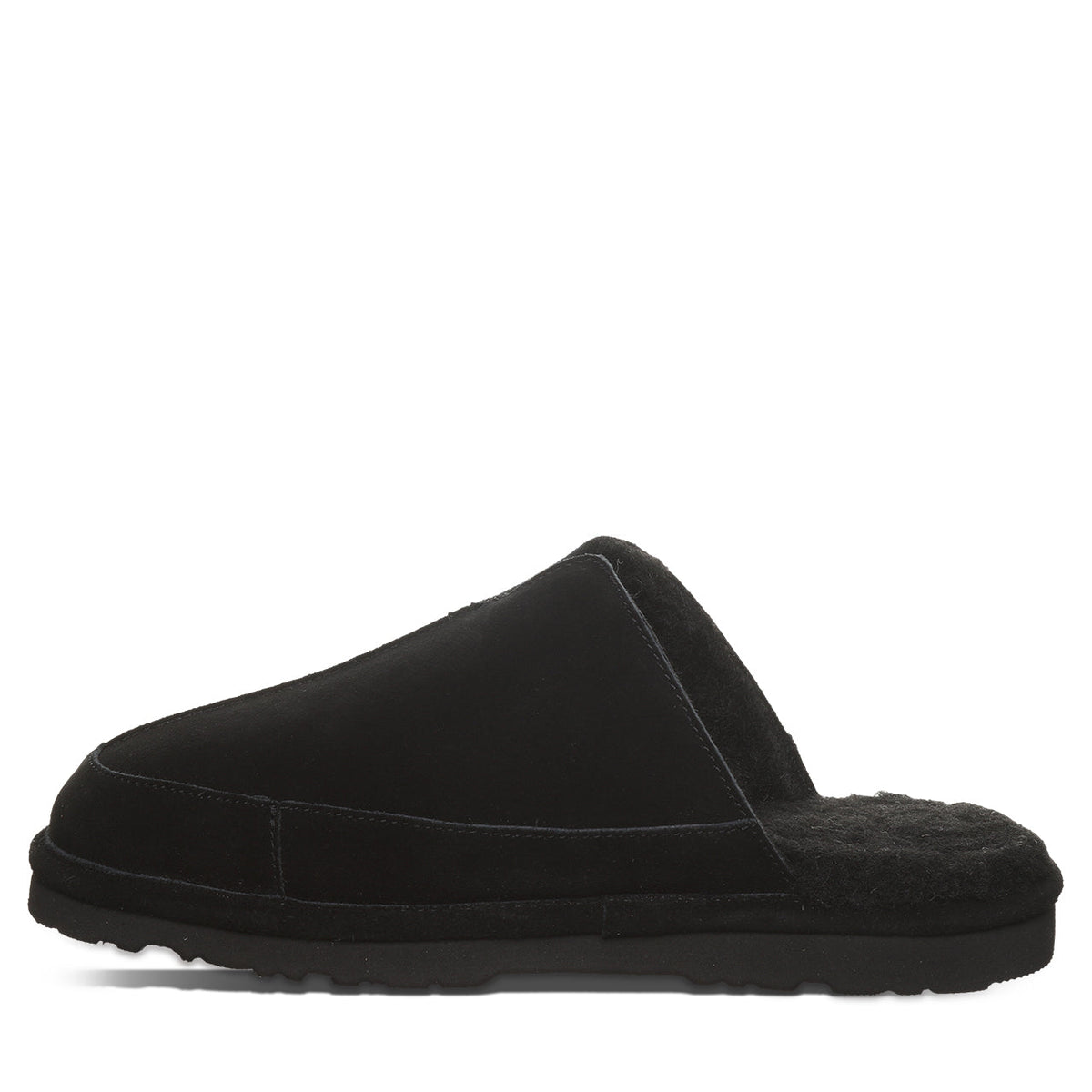 Walker Suede Scuff Slippers in Black