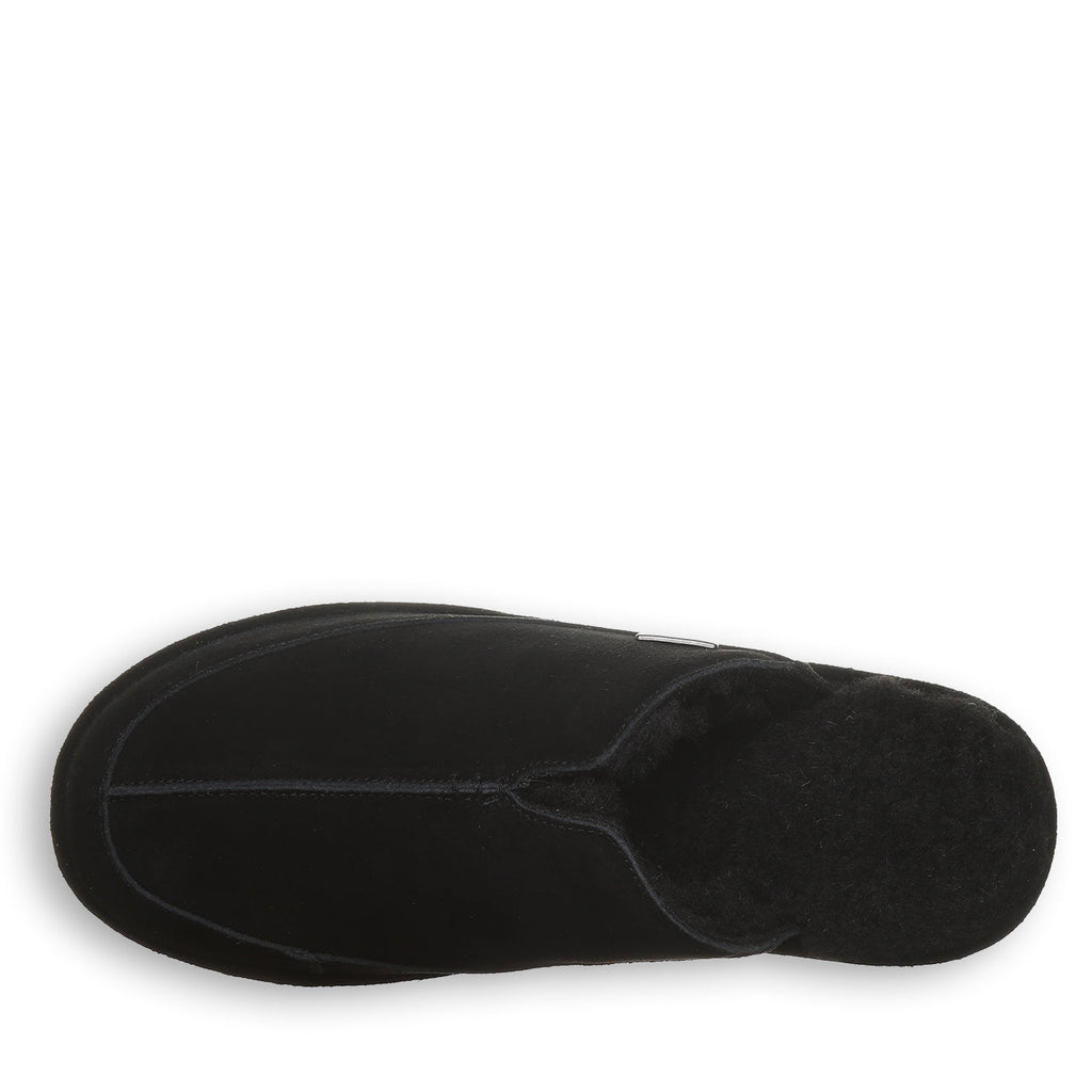 Walker Suede Scuff Slippers in Black