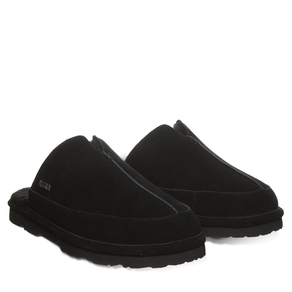 Walker Suede Scuff Slippers in Black