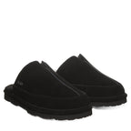Walker Suede Scuff Slippers in Black