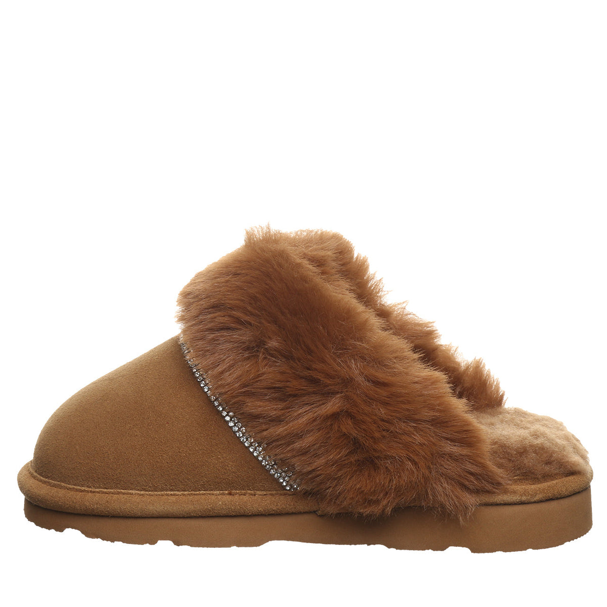 Pyper Rhinestone Slippers in Hickory