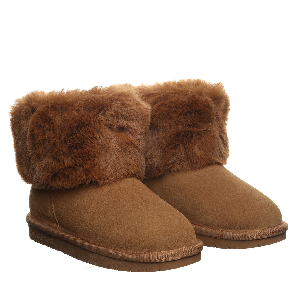 Tahlea Youth Rhinestone Booties in Hickory