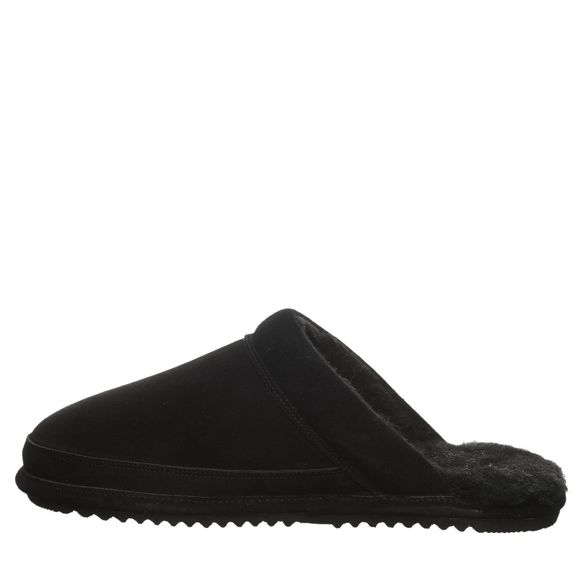 Ezra Faux Fur Scuff Slippers in Black