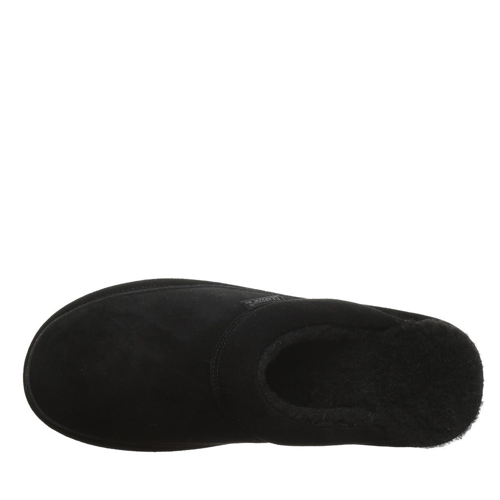 Ezra Faux Fur Scuff Slippers in Black