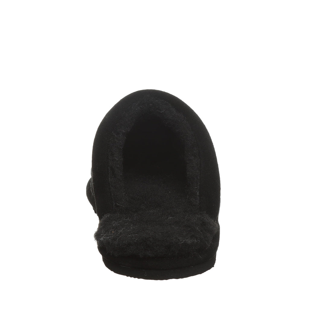 Ezra Faux Fur Scuff Slippers in Black