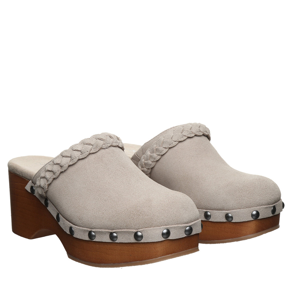 Cossette Buckled Clogs in Mushroom