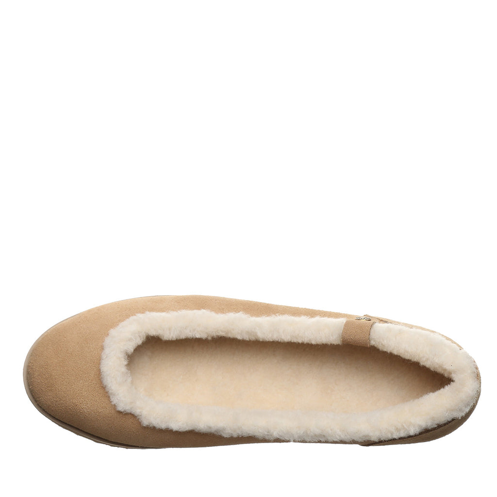 Delphi Faux Fur Lined Flats in Toffee
