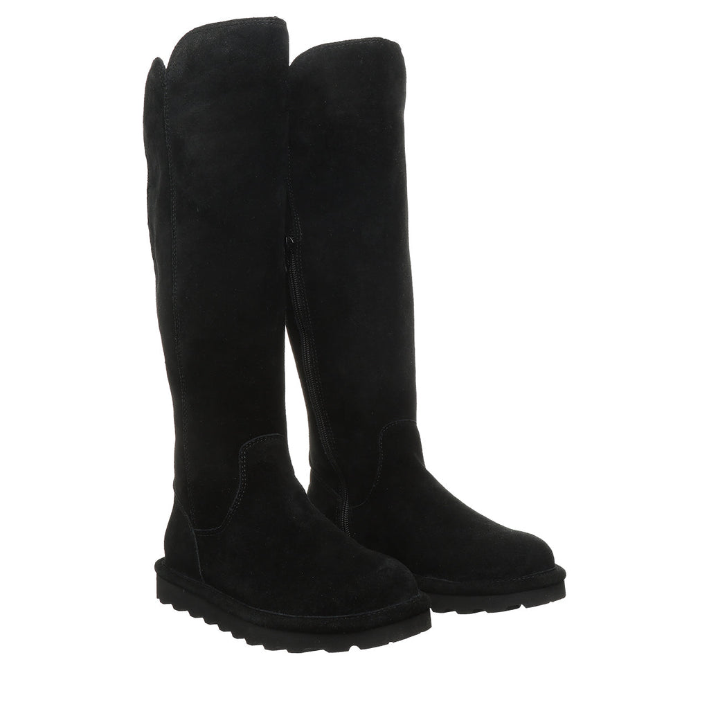 Gracey Over The Knee Suede Boots in Black