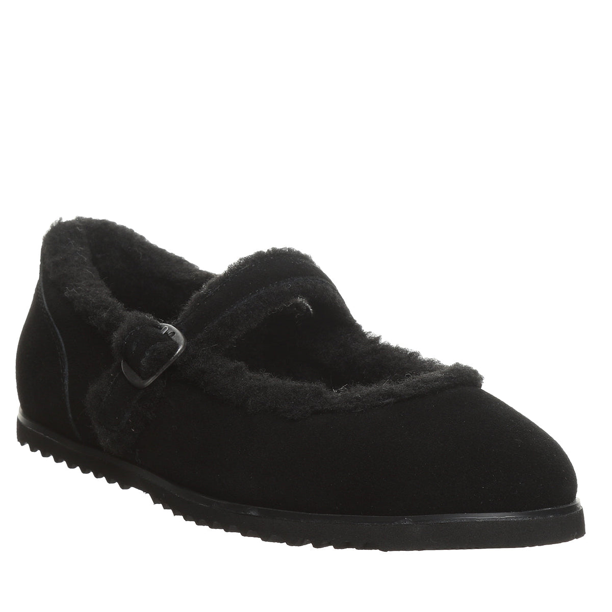 Lou Lou Faux Fur Mary Janes in Black