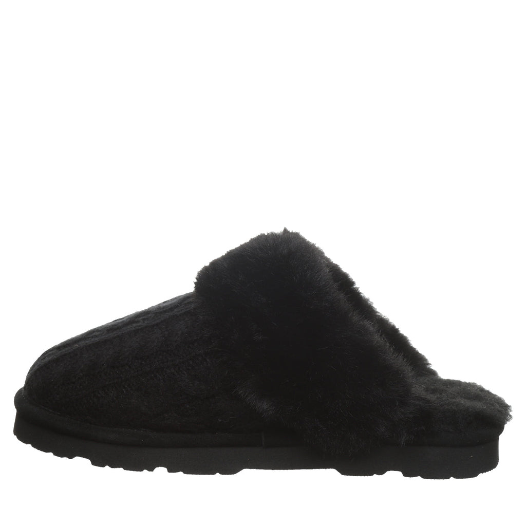 Rumie Cable Knit Slipper Boots in Black