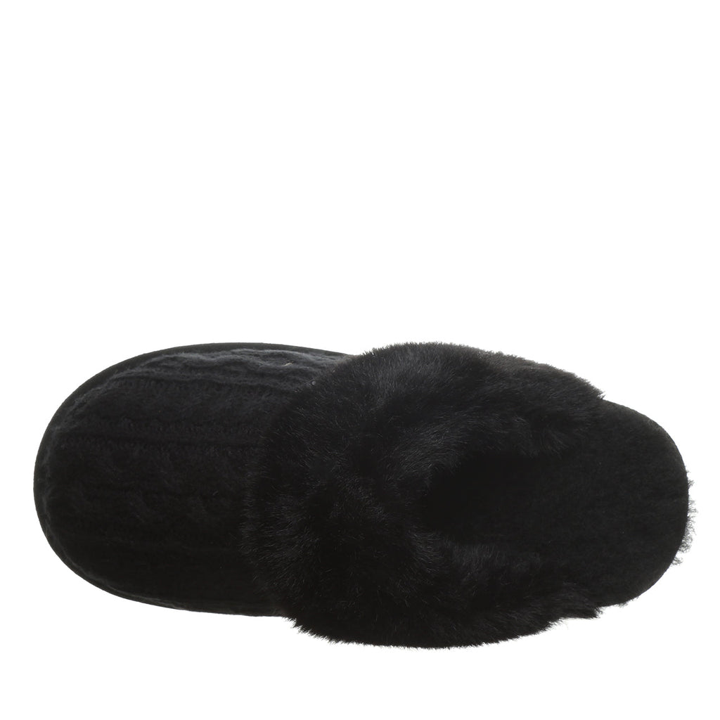 Rumie Cable Knit Slipper Boots in Black