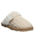 Women's Rumie Cable Knit Slippers in Cream