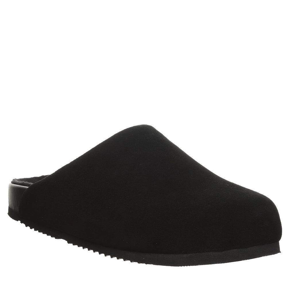 Silas Backless Suede Clogs in Black
