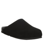 Silas Backless Suede Clogs in Black