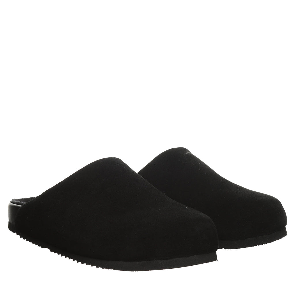 Silas Backless Suede Clogs in Black