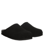 Silas Backless Suede Clogs in Black