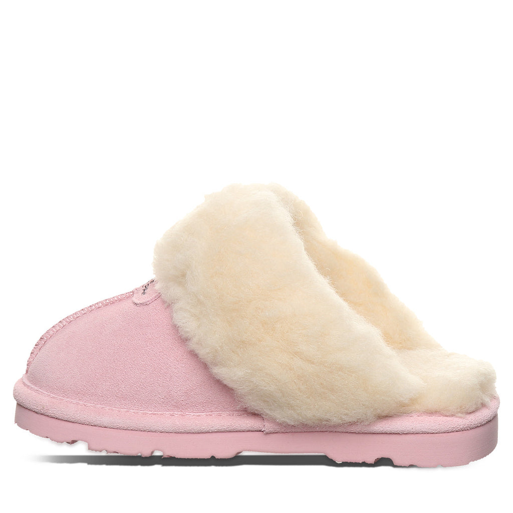 Loki Youth Suede Slippers in Pink Lemonade