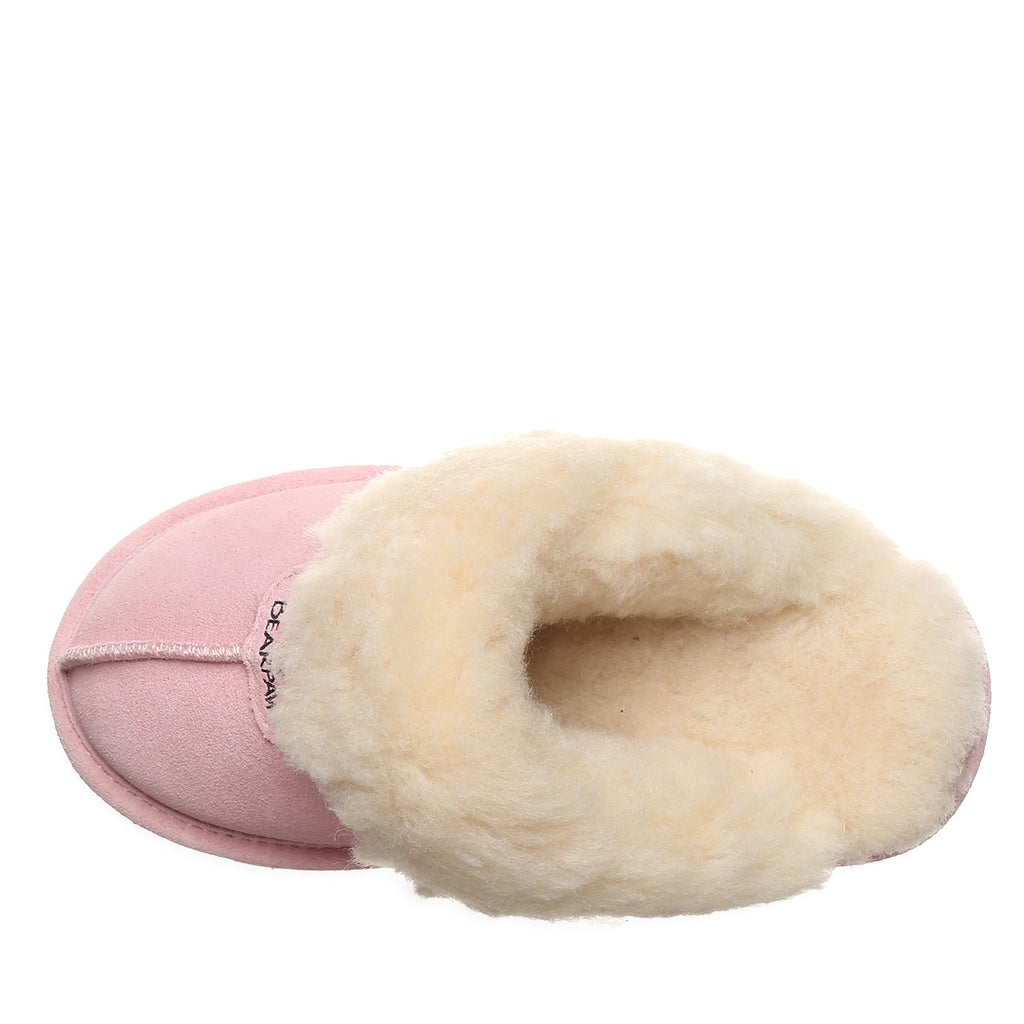 Loki Youth Suede Slippers in Pink Lemonade