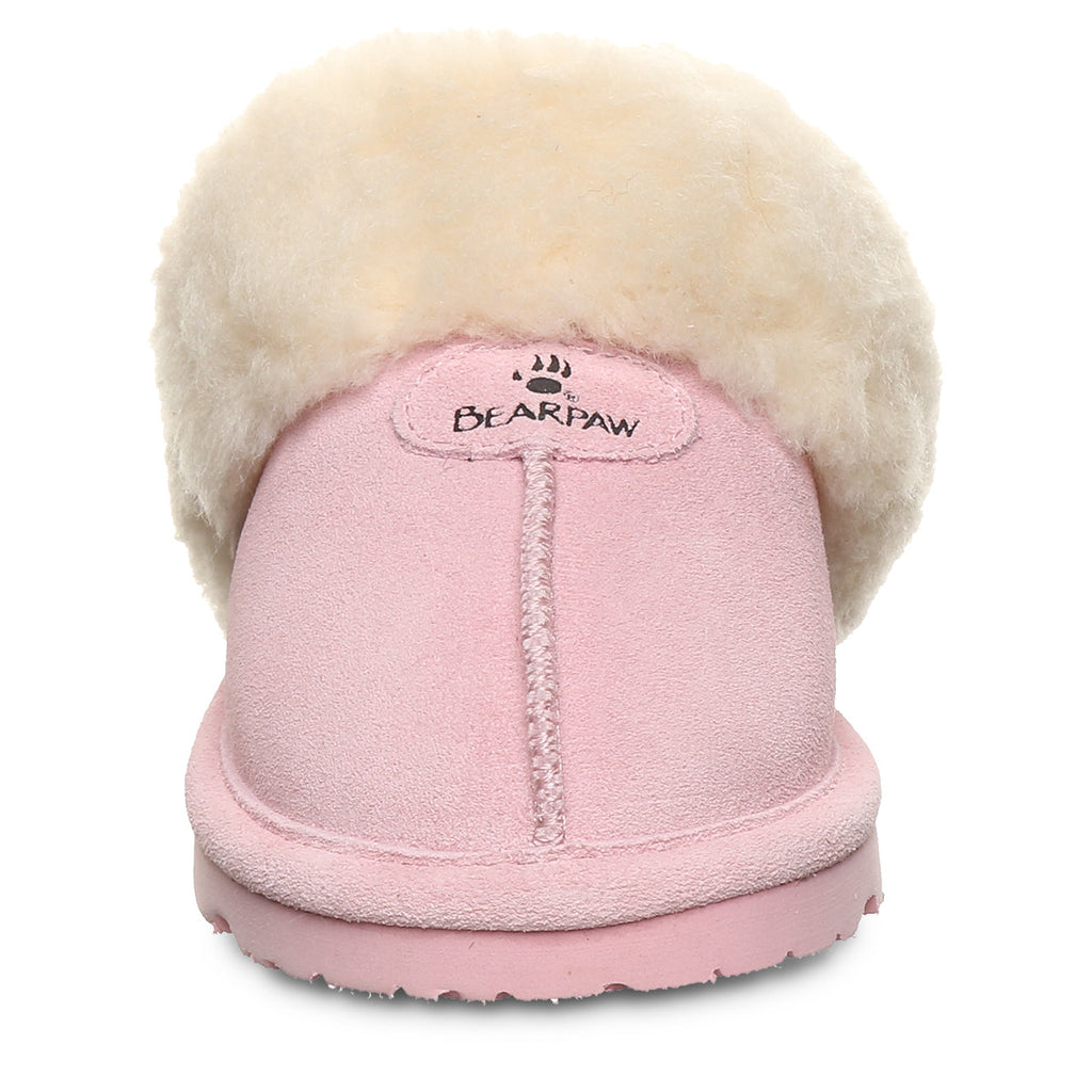 Loki Youth Suede Slippers in Pink Lemonade
